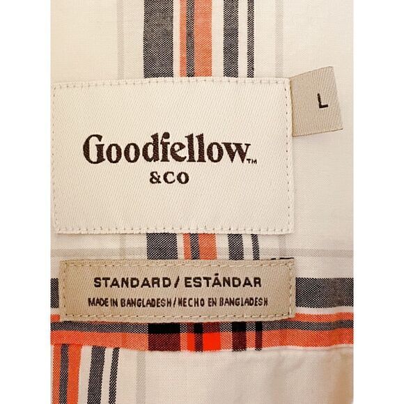 Goodfellow & Co. Cotton Plaid Button Down Mens Short Sleeves Shirt, L - Picture 5 of 5